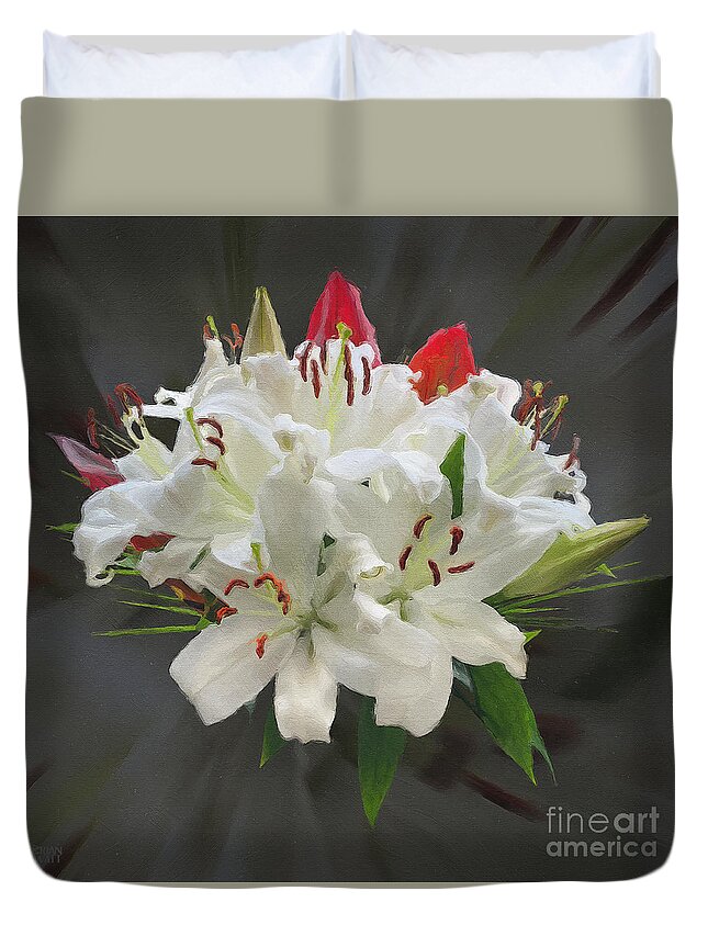 Wedding Duvet Cover featuring the photograph White Bouquet by Brian Watt