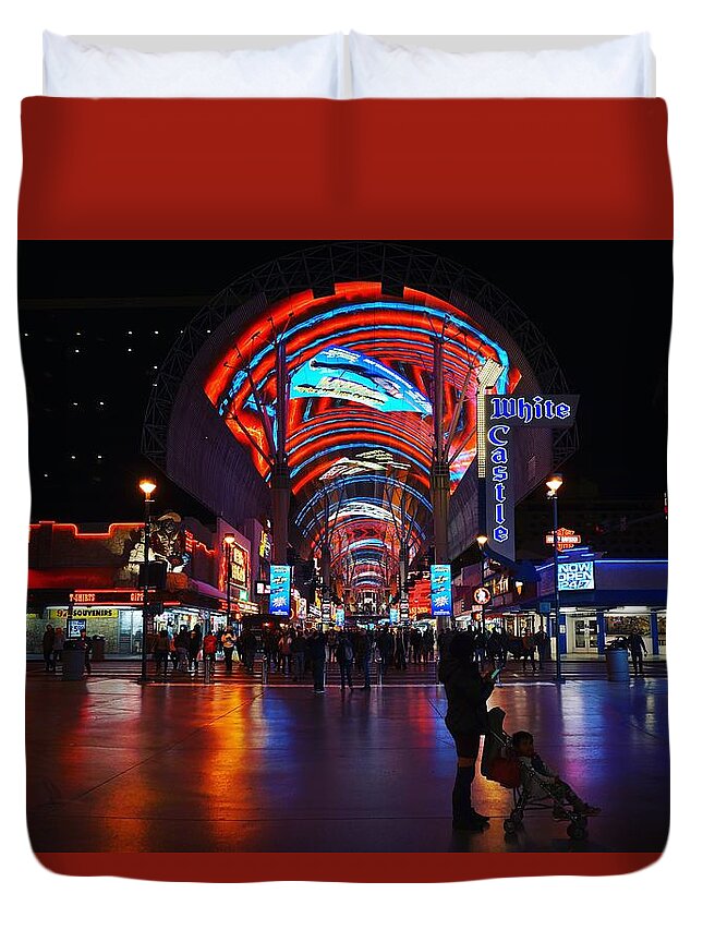  Duvet Cover featuring the photograph White Castle on Fremont by Rodney Lee Williams