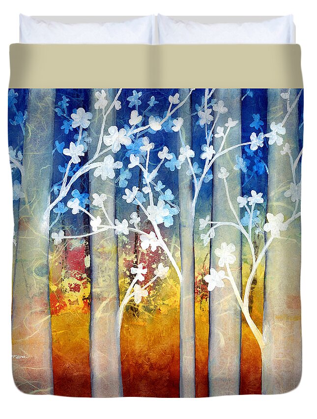 White Forest Duvet Cover featuring the painting White Forest II by Hailey E Herrera