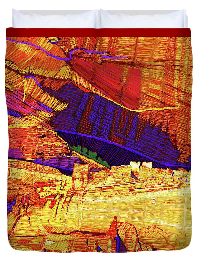 Canyon De Chelly Duvet Cover featuring the digital art White House by Rod Whyte