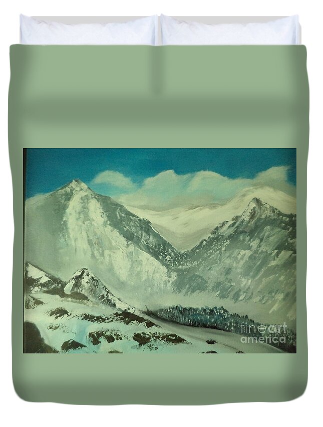 Landscape Duvet Cover featuring the painting White Mountain N.H # 230 by Donald Northup