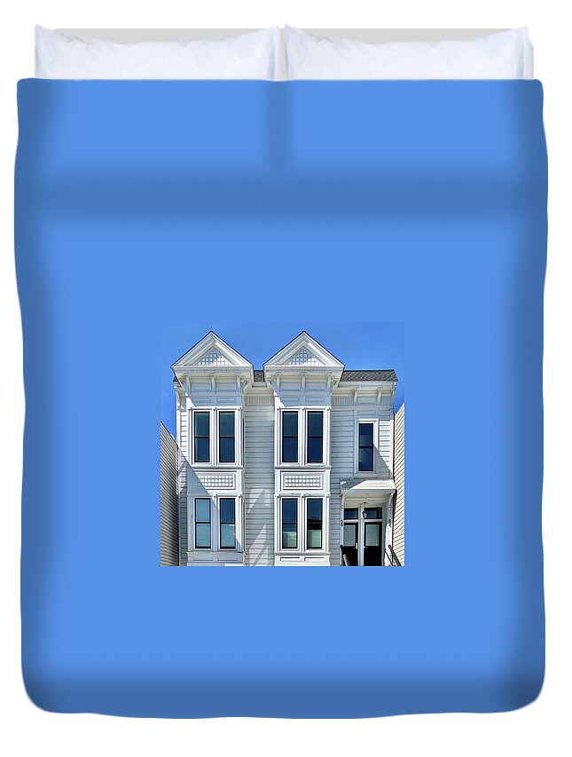  Duvet Cover featuring the photograph White Windows by Julie Gebhardt