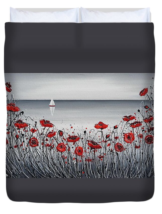 Redpoppies Duvet Cover featuring the painting Wild Wanderlust Days by Amanda Dagg