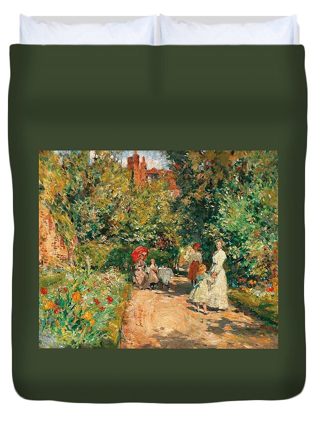 Vector Duvet Cover featuring the painting William Christian Symons London by MotionAge Designs