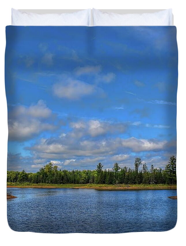 Backwater Duvet Cover featuring the photograph Willow Flowage Back Bay by Dale Kauzlaric
