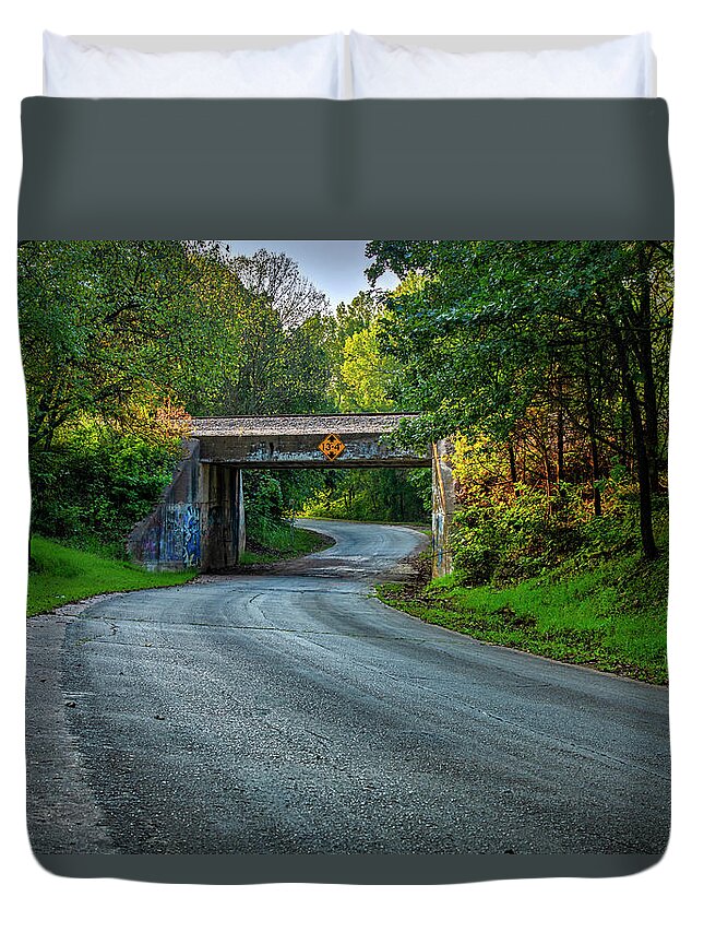 Travel Duvet Cover featuring the photograph Winding Route 66 by Andy Crawford