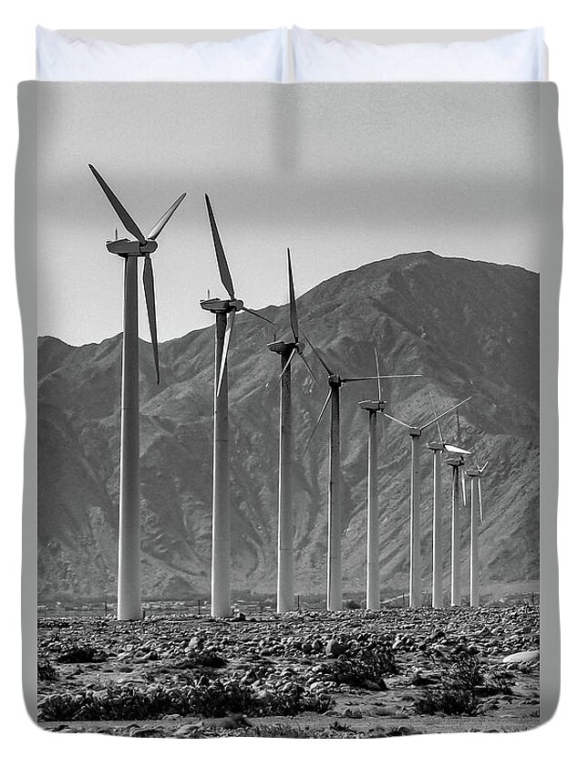Palm Springs Duvet Cover featuring the photograph Windmills 13-2020 by Kip Vidrine