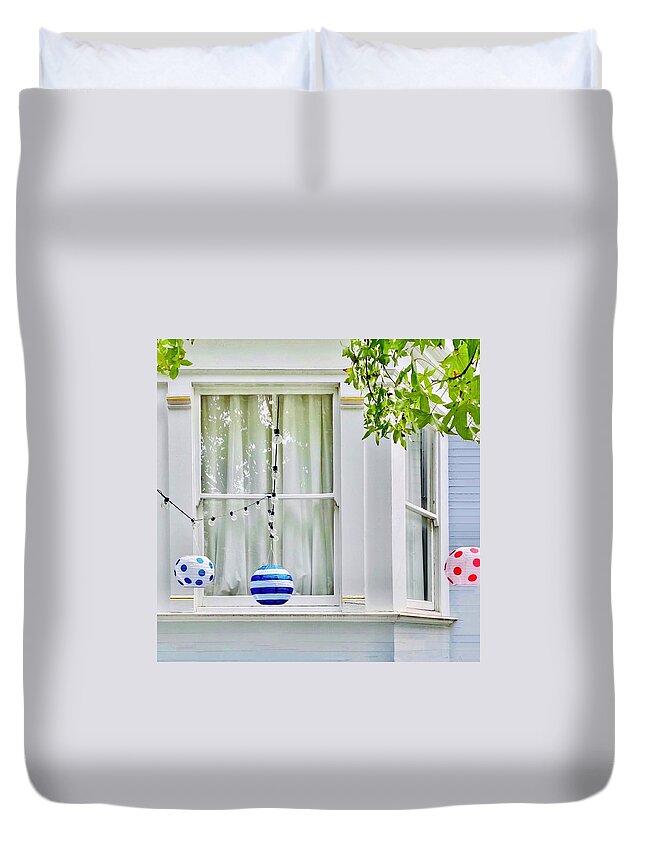 Duvet Cover featuring the photograph Window Decoration by Julie Gebhardt
