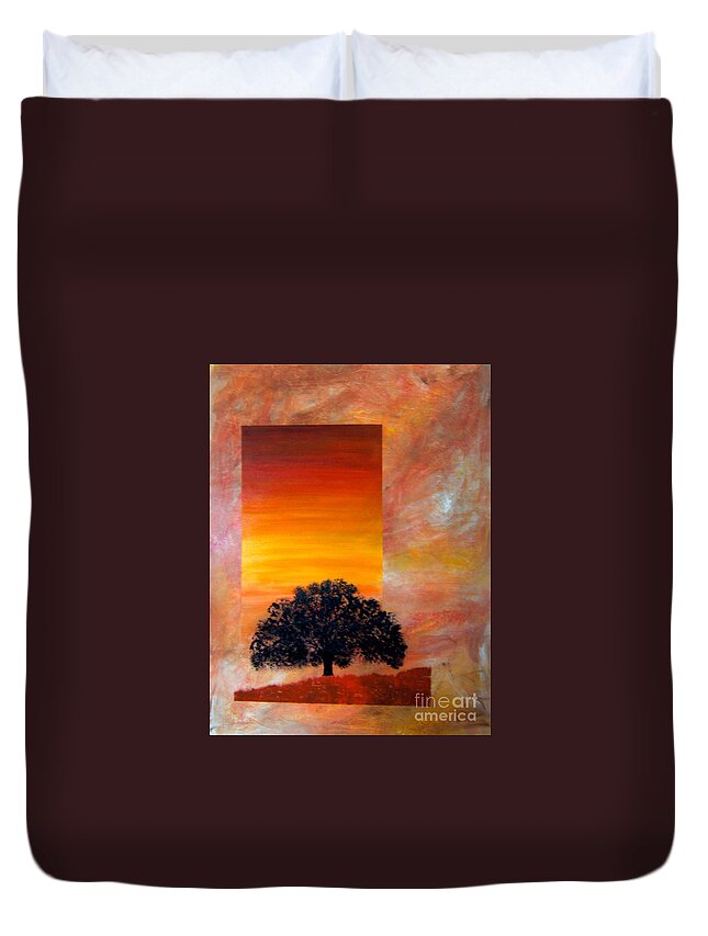 Acrylic Painting Duvet Cover featuring the painting Windows #12 by William Renzulli