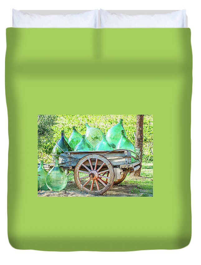 Tuscany Duvet Cover featuring the photograph Wine Cart by Marla Brown