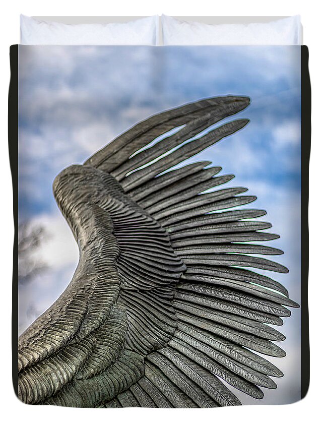 Angel Duvet Cover featuring the photograph Wing by Rick Nelson
