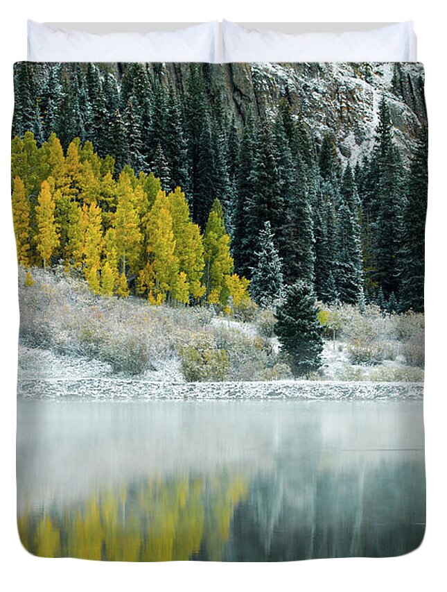 Winter Duvet Cover featuring the photograph Winter Fresh Fall by Wesley Aston