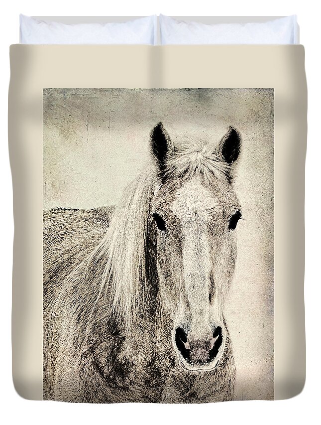 Snow;horse;special Effects;head Shot Duvet Cover featuring the photograph Winter Horse by Eggers Photography
