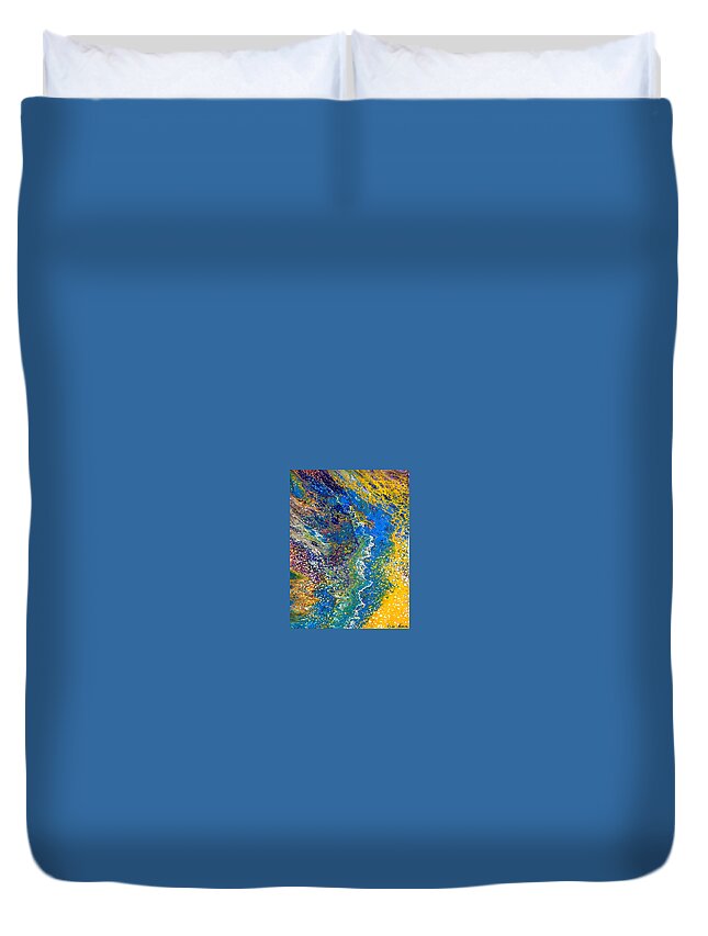  Duvet Cover featuring the painting Winter Shore by Rein Nomm