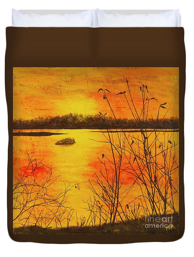 Winter Solstice Duvet Cover featuring the painting Winter Solstice 2019 by Garry McMichael