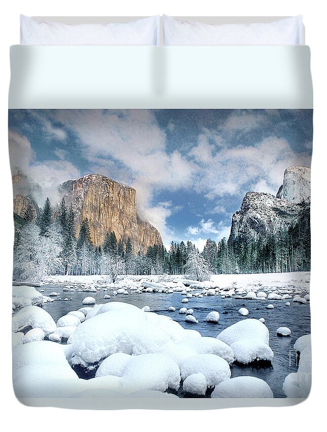 Dave Welling Duvet Cover featuring the photograph Winter Storm Yosemite National Park by Dave Welling