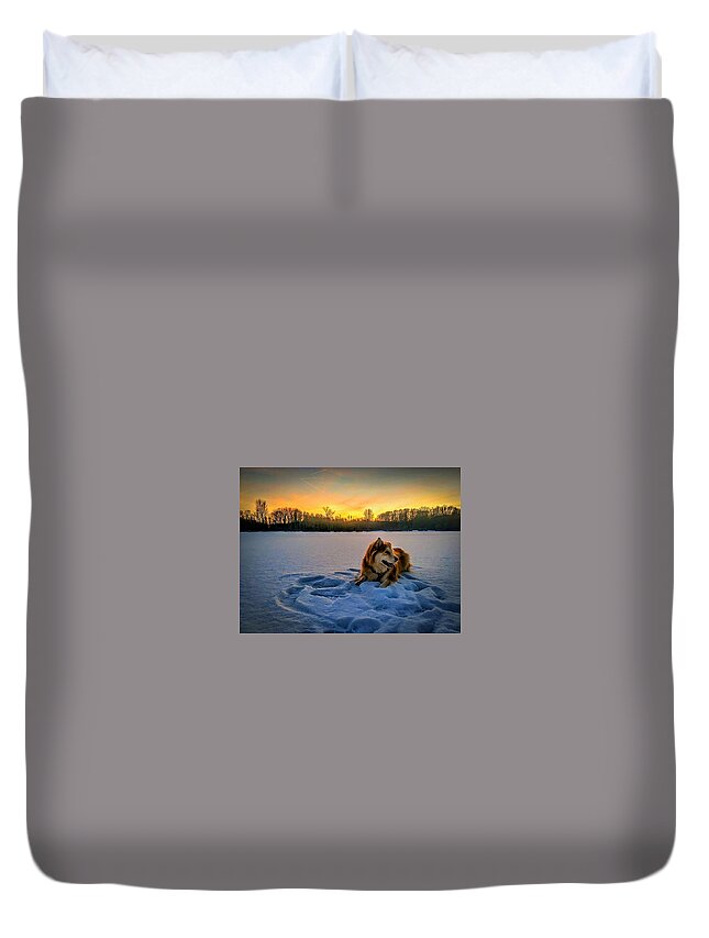  Duvet Cover featuring the photograph Winter Sunset by Brad Nellis