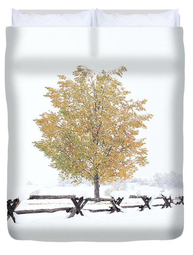 Seasonal Duvet Cover featuring the photograph Winter's Soldier by American Landscapes