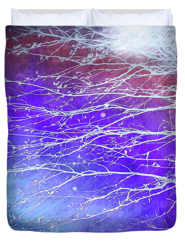 Winter's Twilight Duvet Cover featuring the digital art Winter's Twilight by Susan Maxwell Schmidt