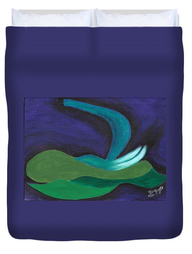 Awakening Duvet Cover featuring the painting Wisdom by Esoteric Gardens KN