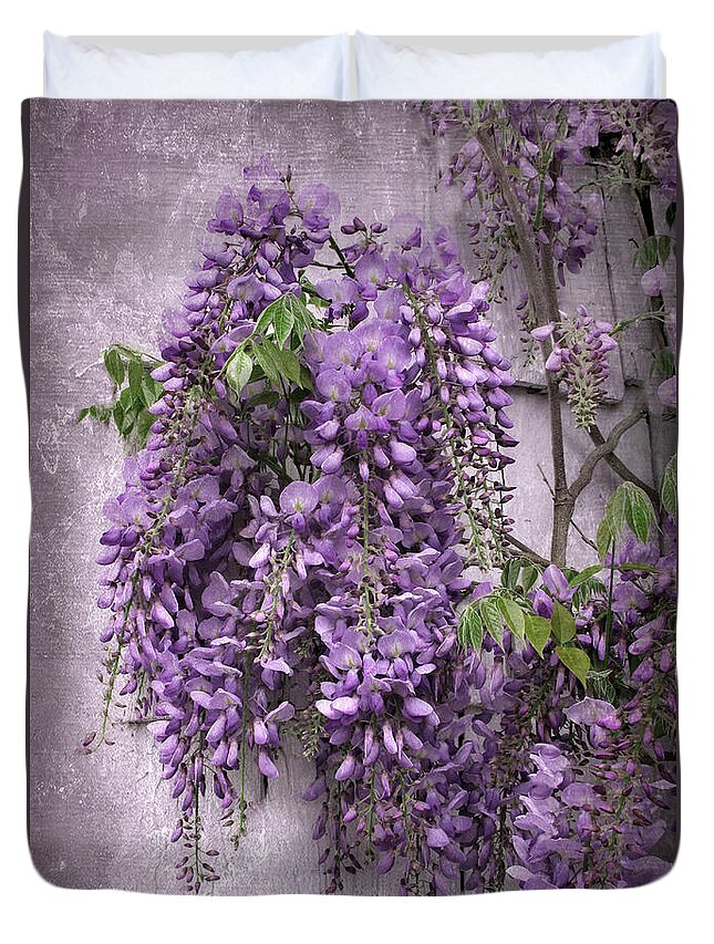 Wisteria Duvet Cover featuring the photograph Wistful Wisteria by Jessica Jenney