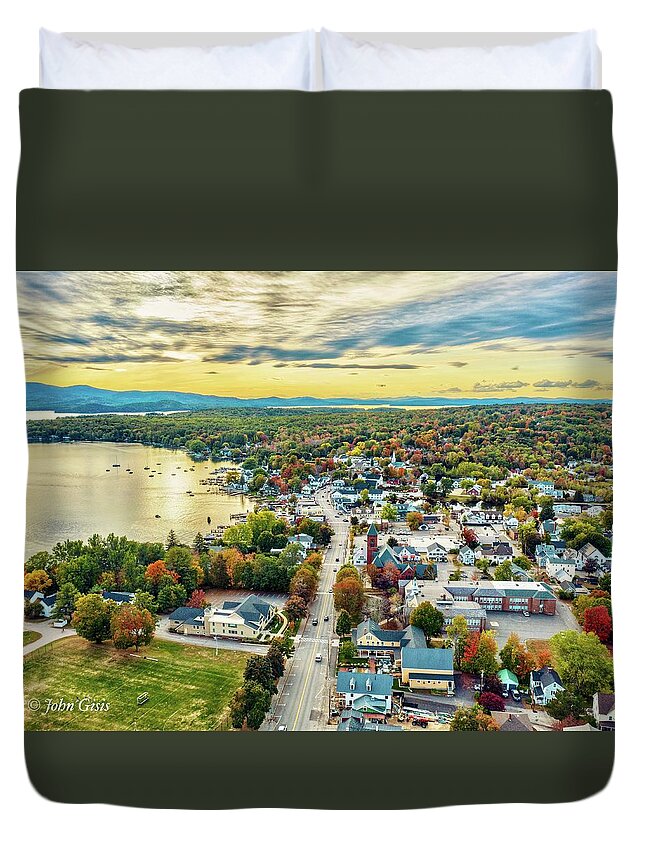 Aerial View Duvet Cover featuring the photograph Wolfeboro by John Gisis