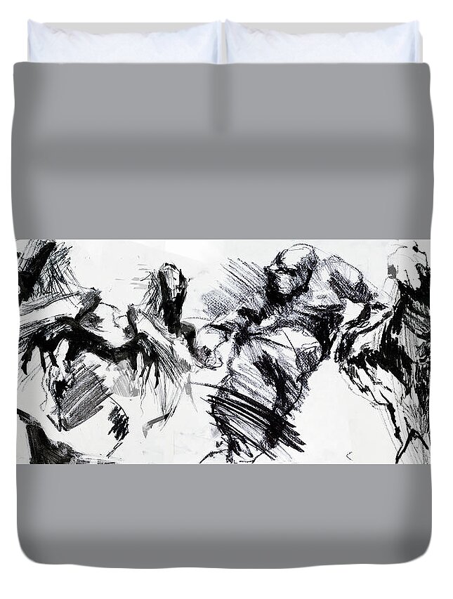 #women Duvet Cover featuring the digital art Women 75 by Veronica Huacuja
