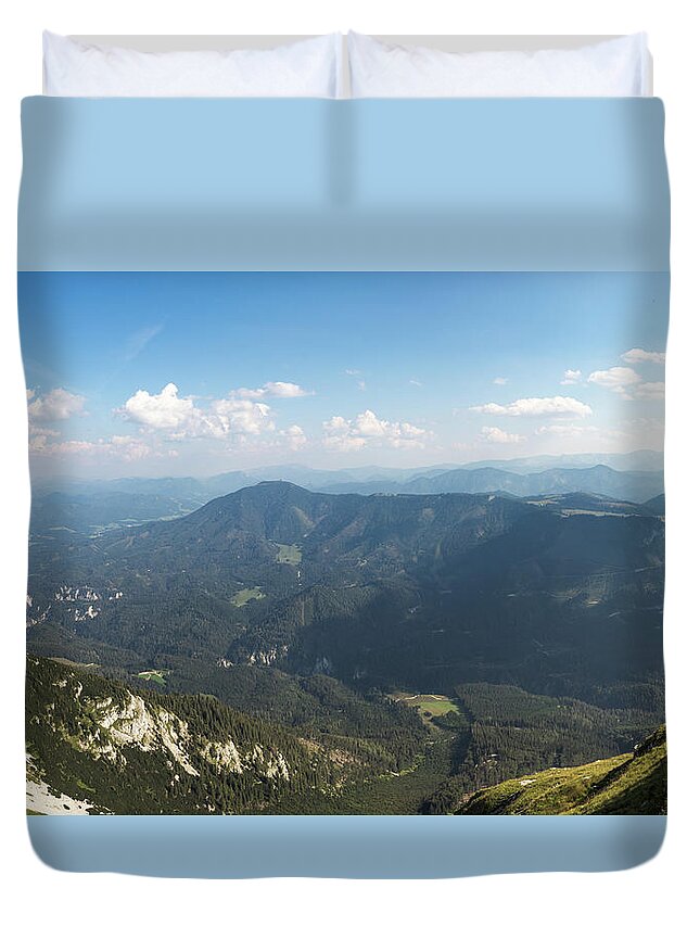  Duvet Cover featuring the photograph Wonderful view of Otscher valley by Vaclav Sonnek