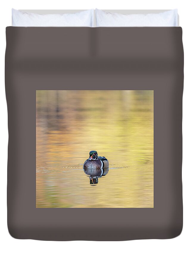 Wood Duck Duvet Cover featuring the photograph Wood Duck 2 by Stephen Holst