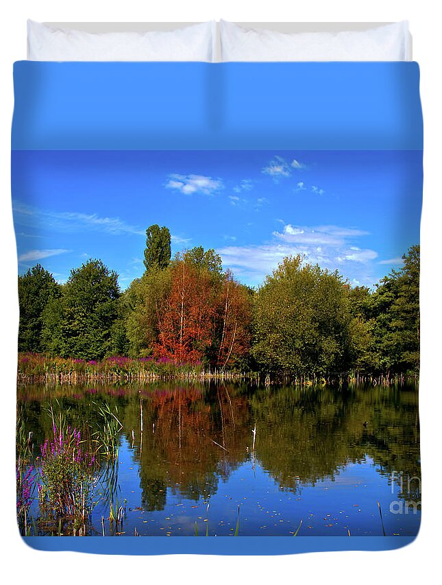 Nature Duvet Cover featuring the photograph Woodland Pool by Stephen Melia
