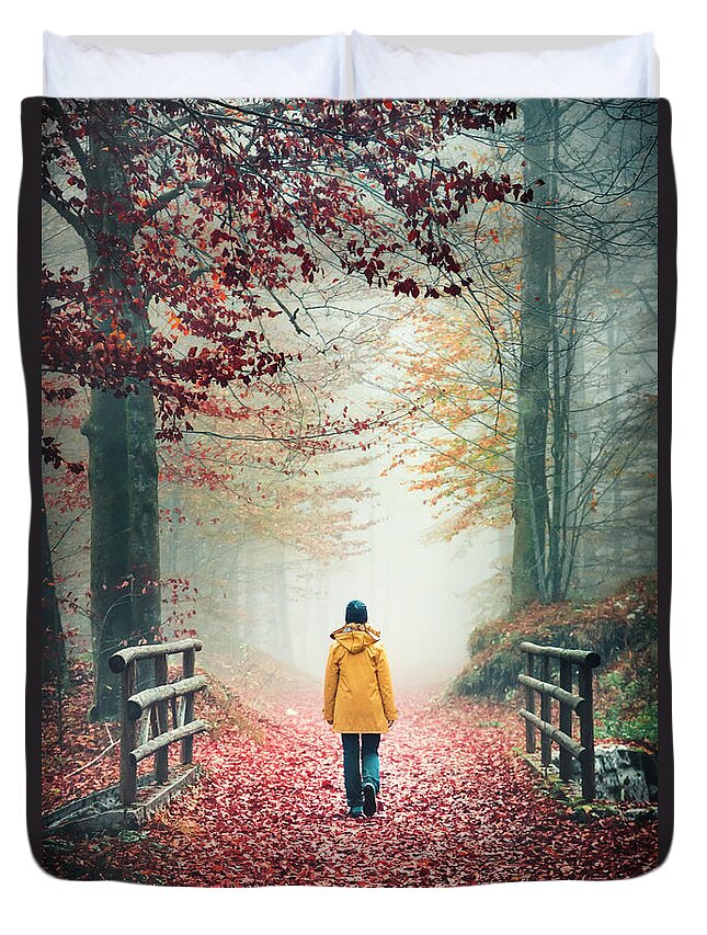 Kremsdorf Duvet Cover featuring the photograph Woods Of Memories by Evelina Kremsdorf