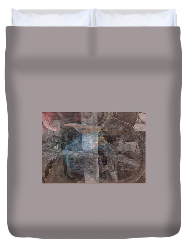 Gear Duvet Cover featuring the photograph Work by Jim Signorelli