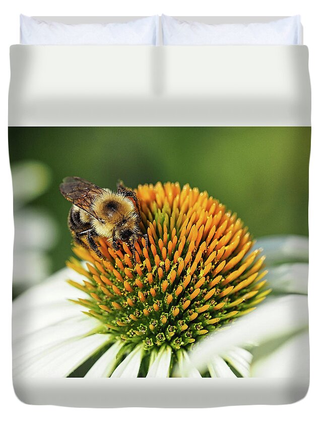 Bee Duvet Cover featuring the photograph Working Bee III by Scott Olsen