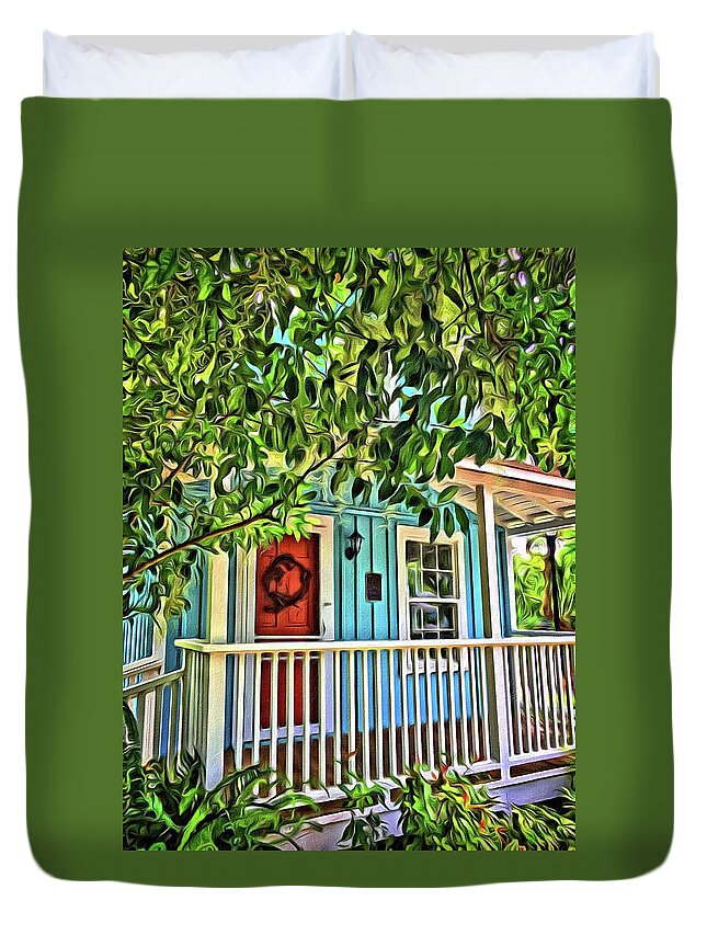 Alicegipsonphotographs Duvet Cover featuring the photograph Wreath On The Door by Alice Gipson