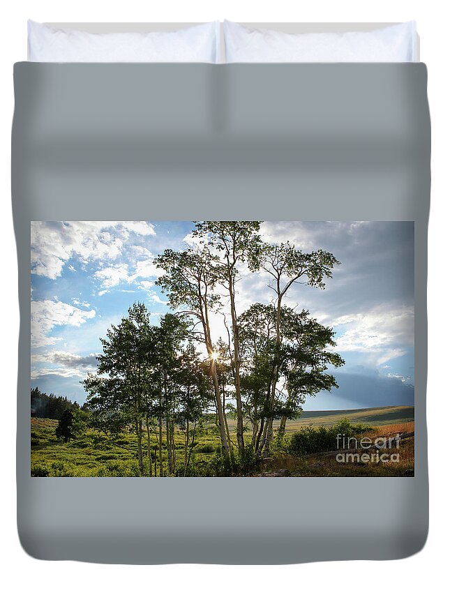 Wyoming Duvet Cover featuring the photograph Wyoming Star by Diane Bohna