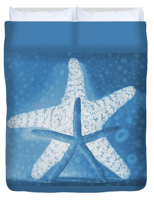 X-ray Duvet Cover featuring the photograph X-Ray Starfish by Angie Tirado