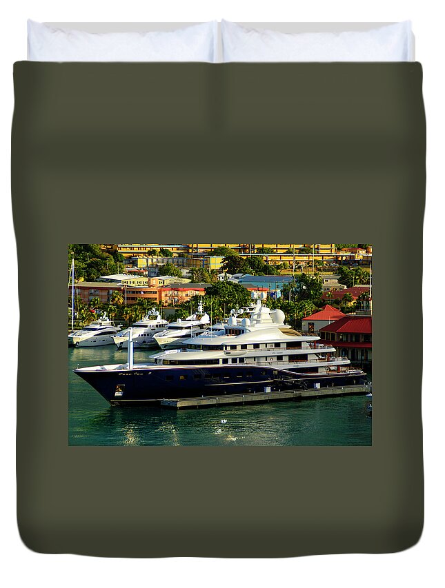 Yachts Duvet Cover featuring the photograph Yachts by AE Jones