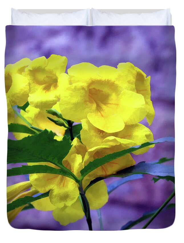 Yellow Flower Duvet Cover featuring the photograph Yellow Flower by Roberta Byram