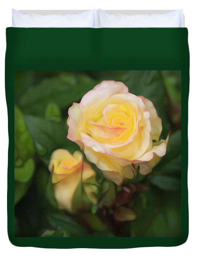 Yellow Rose Duvet Cover featuring the photograph Yellow Rose by Theresa Tahara