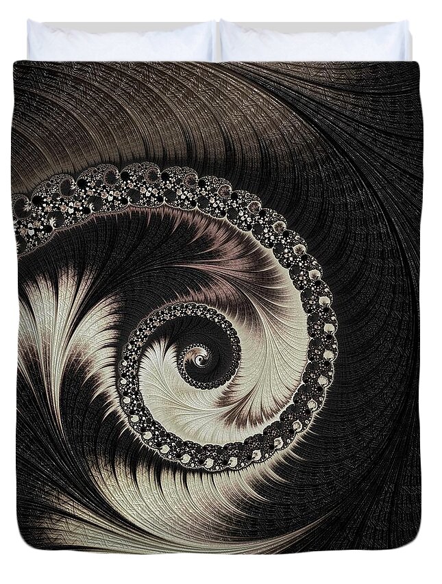 Yin And Yang Duvet Cover featuring the digital art Yin and Yang by Mary Ann Benoit