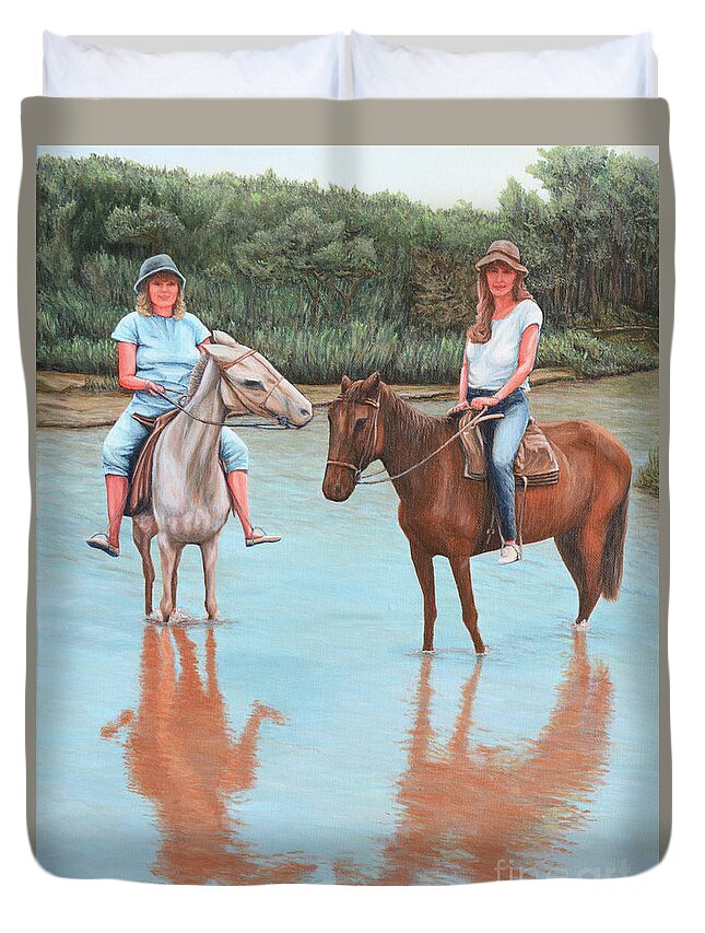 Minas Gerais Duvet Cover featuring the painting You and I on Horseback by Aicy Karbstein
