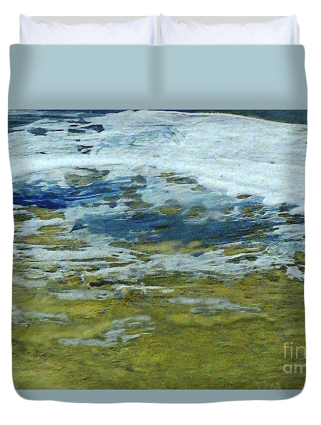 Abstract Duvet Cover featuring the painting You Can't Stop the Tide by Sharon Williams Eng