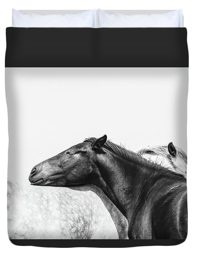 Photographs Duvet Cover featuring the photograph You Mean the World to me II - Horse Art by Lisa Saint