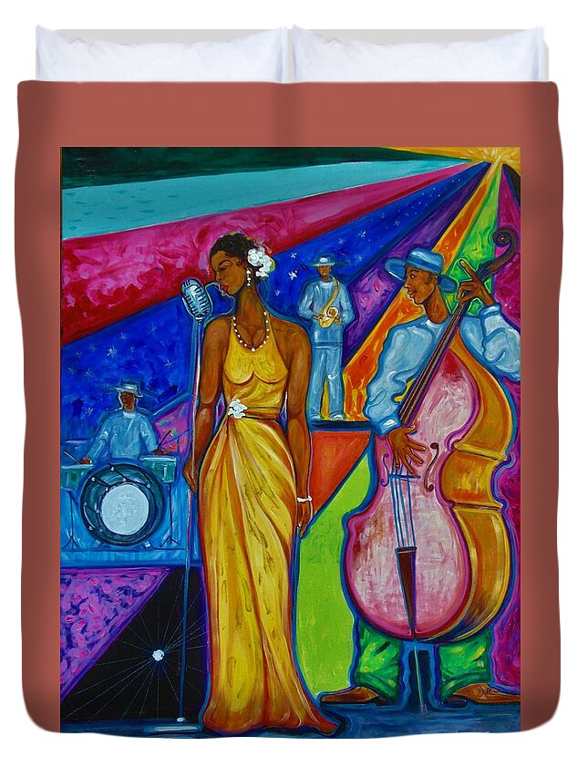 Music Art Duvet Cover featuring the painting You To Much by Emery Franklin