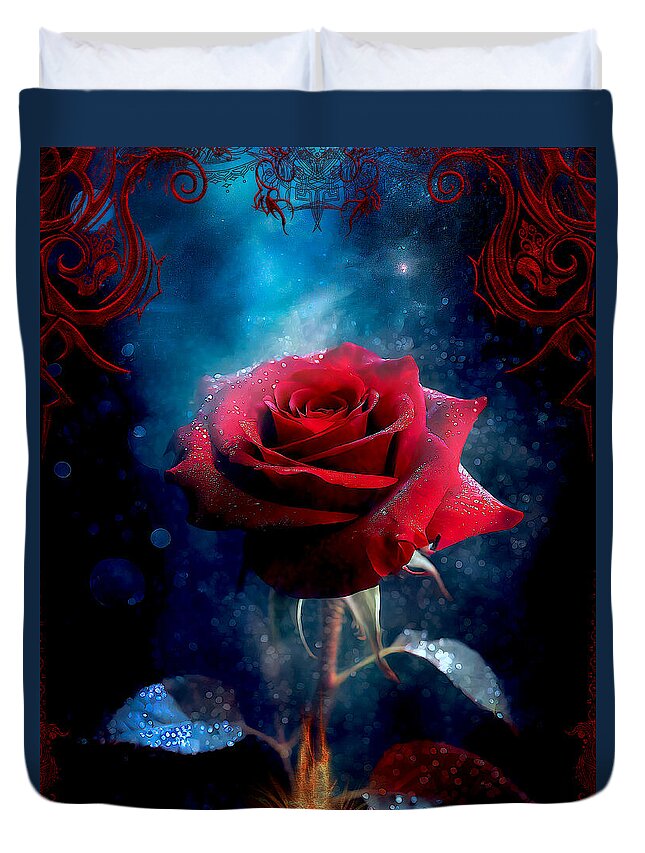 Art Duvet Cover featuring the digital art Your Flame by Michael Damiani