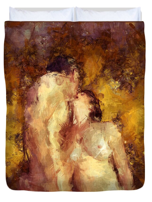 Nude Duvet Cover featuring the photograph You're Luscious by Kurt Van Wagner