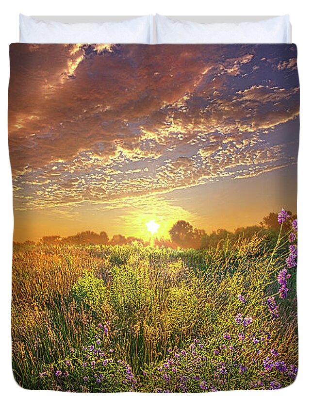Dramatic Duvet Cover featuring the photograph Your Voice Will Call To Me by Phil Koch