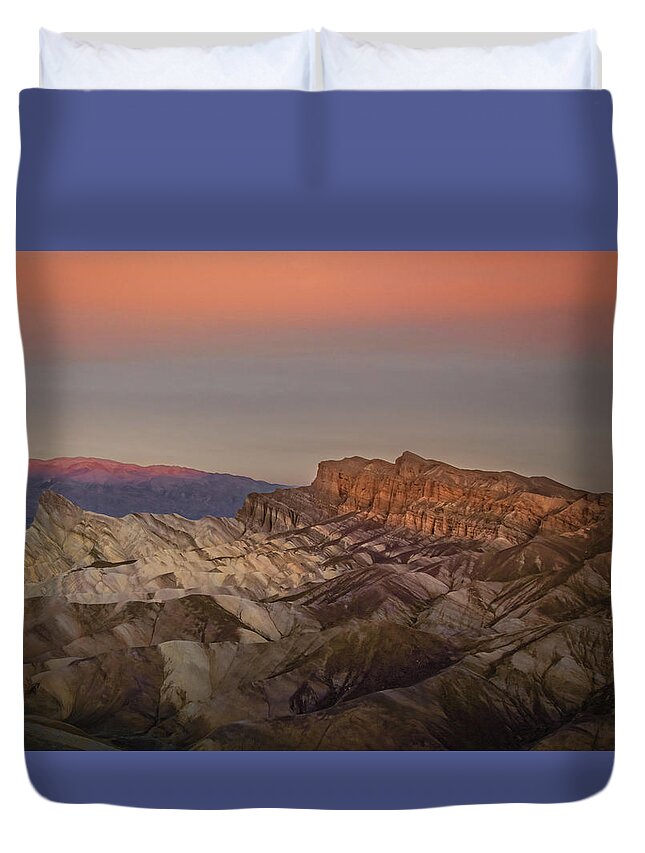 Death Valley Sunrise Duvet Cover featuring the photograph Zabriskie Sunrise by Rebecca Herranen