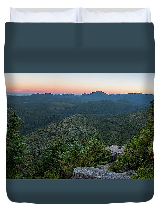 Zeacliff Duvet Cover featuring the photograph Zeacliff Moon Panorama by White Mountain Images