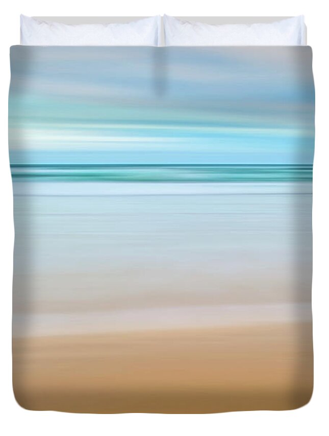 Abstract Minimalism Duvet Cover featuring the photograph Zen Beach by Az Jackson